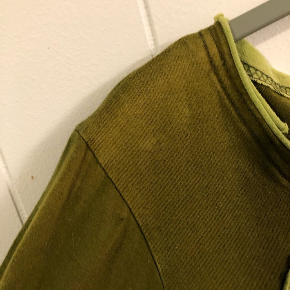 Dragonfly Olive Green Sunburst 3/4 Sleeve Top Small - Picture 3 of 7